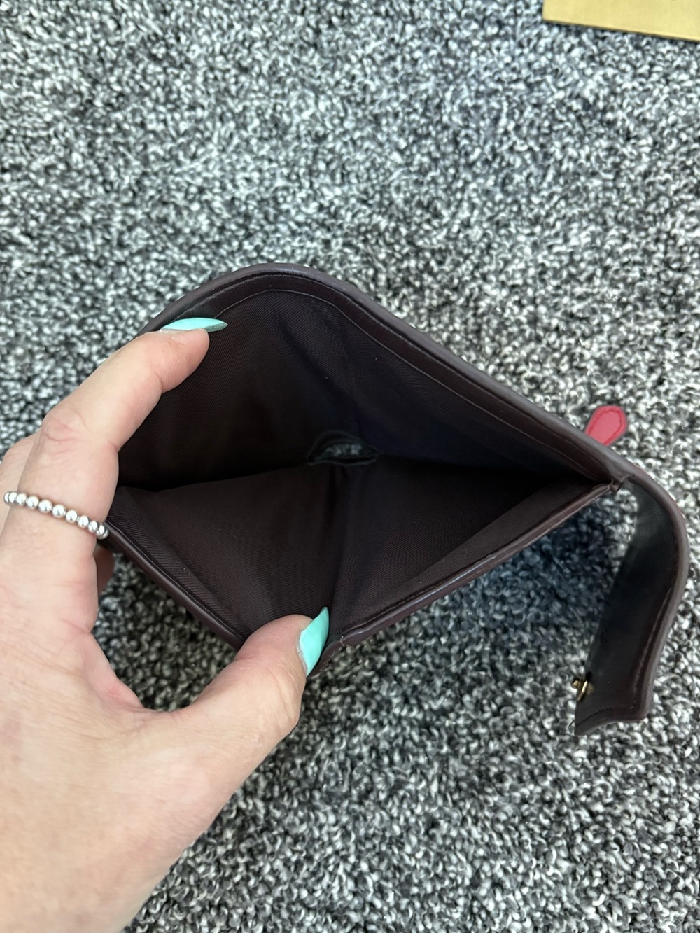 COACH Red Floral Compact Envelope Wallet - Picture 12 of 13